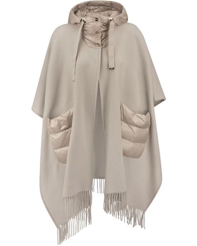 Herno Easy Resort Poncho In Wool And Nylo - Multicolour