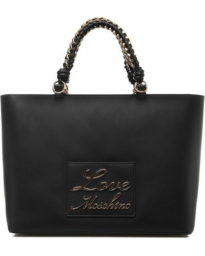 Love Moschino Logo Lettering Tote Bag - Black