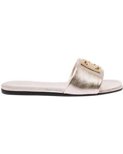 Givenchy Flat Sandals With 4G Detail - Metallic