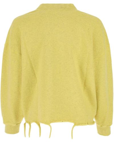 Palm Angels Melange Cotton Sweatshirt - Yellow