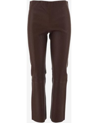 By Malene Birger Leather Trousers - Brown