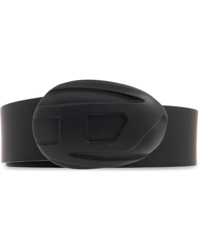 DIESEL B-1dr Pod 40 Branded-buckle Leather Belt - Black
