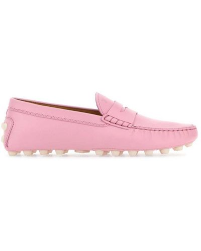 Tod's Moccasins Logo Embossed Loafers - Pink
