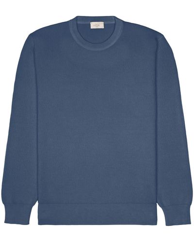 Altea Ribbed Crew Neck Sweater - Blue