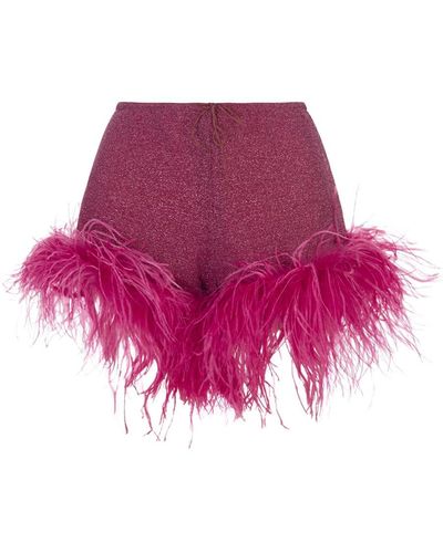 Oséree Raspberry Plumage Lumiere Shorts - Pink