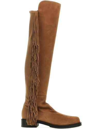Stuart Weitzman 5050 Bold Fringe Boots, Ankle Boots - Brown