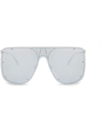 Alexander McQueen Am0313s Silver Sunglasses - White
