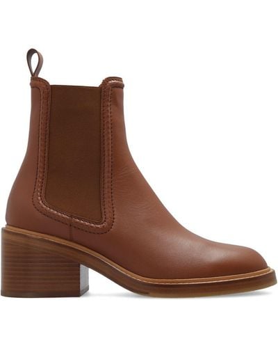 Chloé Mallo 60mm Leather Boots - Brown