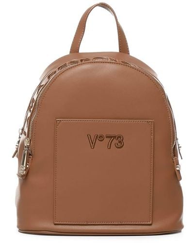 V73 Echo 73 Backpack With Embroidered Logo - Brown