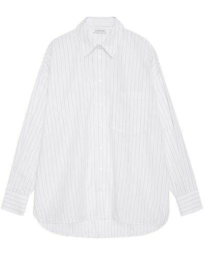 Anine Bing Chrissy Shirt Stripe - White