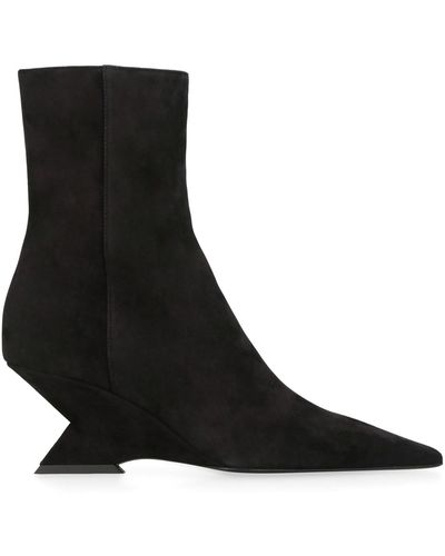 The Attico Cheope Suede Ankle Boots - Black