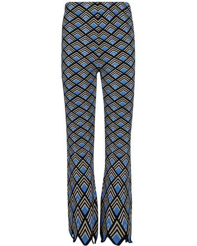 Rabanne Scale Print Trousers - Blue