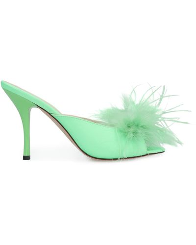 Pinko Satin Mules - Green