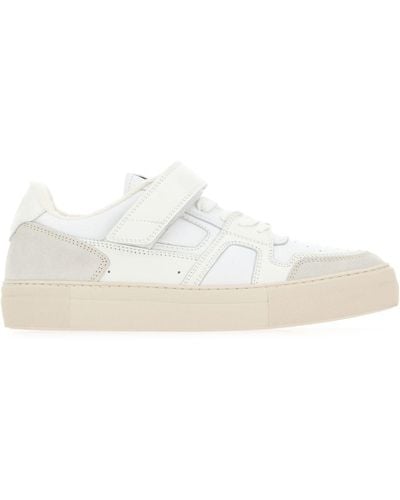 Ami Paris Two-Tone Leather And Suede Arcade Sneakers - White