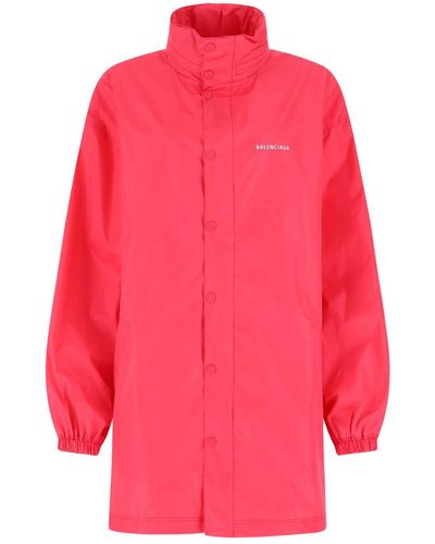 Balenciaga Fluo Polyester Oversize Raincoat - Pink