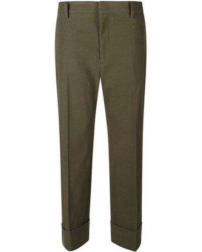 N°21 Straight Concealed Trousers - Green