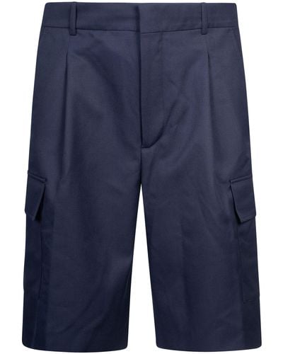Drole de Monsieur Laine Cargo Shorts - Blue