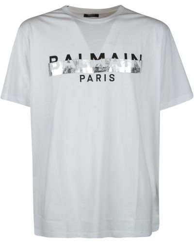 Balmain Tape Logo Print T-shirt - Multicolor