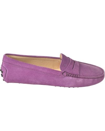 Tod's Gommino Suede Loafers - Purple