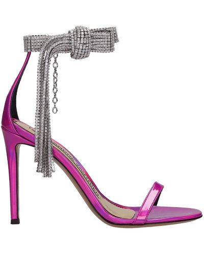 Alexandre Vauthier Sandals In Fuxia Leather - Multicolor