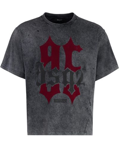 DSquared² Cotton Crew-Neck T-Shirt - Grey