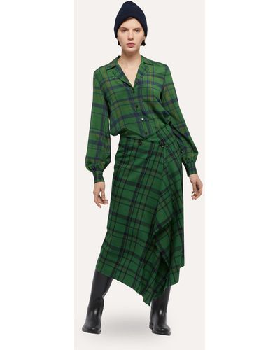 Ballantyne Tartan Wool Skirt - Green