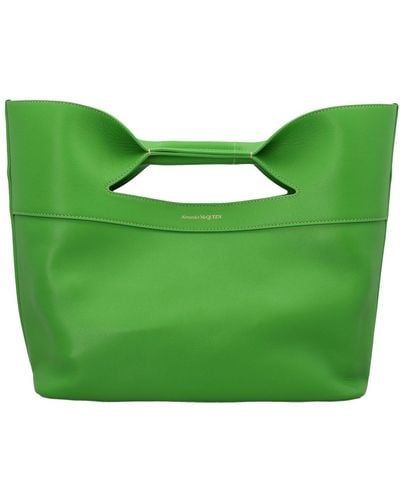 Alexander McQueen Logo-Printed Top Handle Bag - Green
