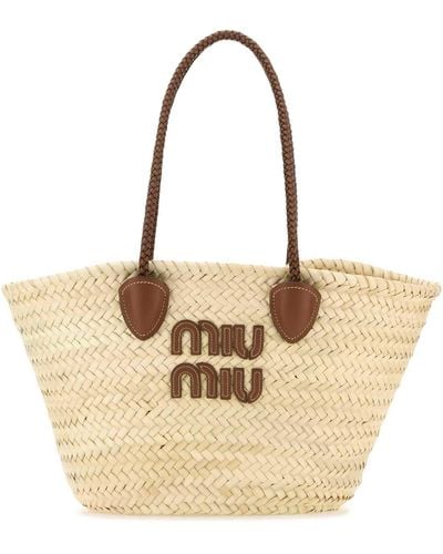 Miu Miu Palm Shopping Bag - Natural