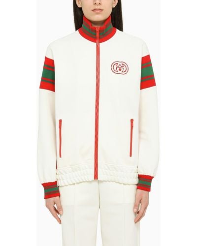 Gucci Ivory Sweatshirt With Zip - Red