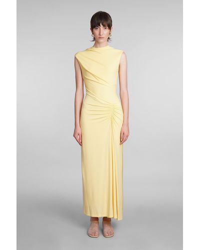 Jonathan Simkhai Acacia Dress In Yellow Rayon - White