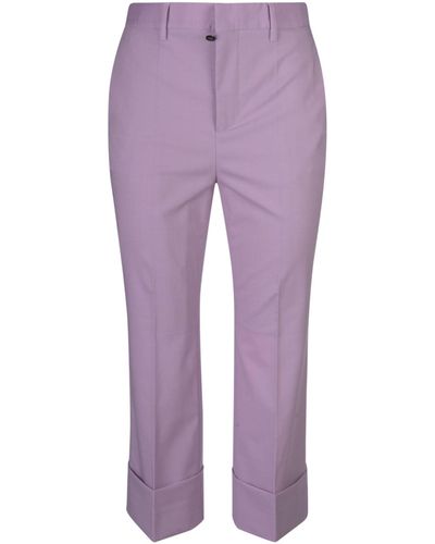 DSquared² Cuffed Bell Bottom Pants - Purple
