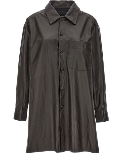 Lemaire Nappa Leather Overshirt - Gray