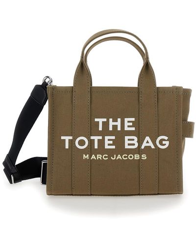 Marc Jacobs Traveller Handbag Mini Military Tote Bag With Logo - Metallic
