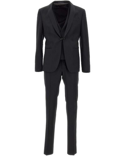 Corneliani Fresh Wool Three-Piece Suit - Black