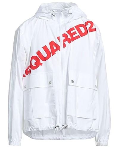 DSquared² Logo Hooded Windbreaker - White