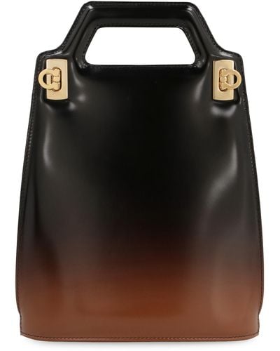 Ferragamo Wanda Leather Mini Bag - Black
