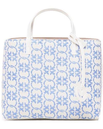 Pinko Logo Monogram Tote Bag - Blue