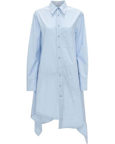 JW Anderson Crystal Hem Shirt Dress - Blue