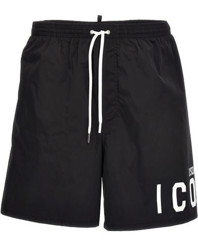 DSquared² Logo Print Swimming Trunks - Black