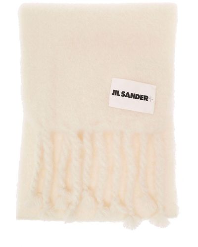 Jil Sander Plain Scarf Label Logo - Natural