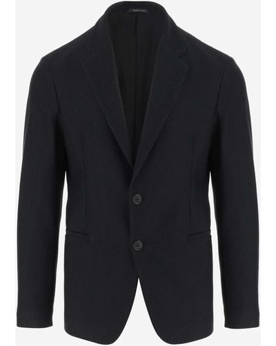 Giorgio Armani Stretch Jersey Jacket - Blue