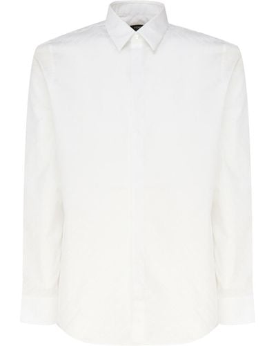 Fendi Logo Ton Sur Ton Allover Shirt - White