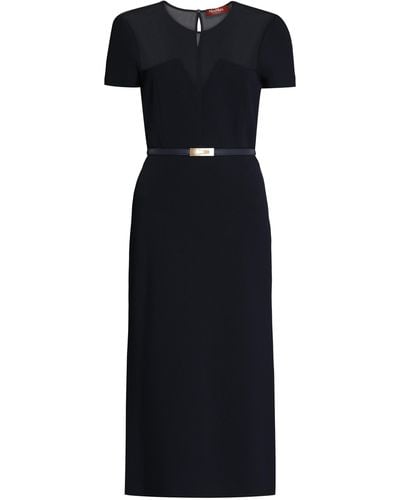 Max Mara Studio Asturie Midi Dress With Belt - Black