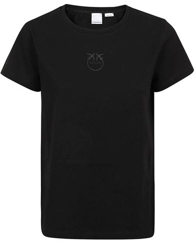 Pinko Bussolotto T-shirt Jersey Logo - Black
