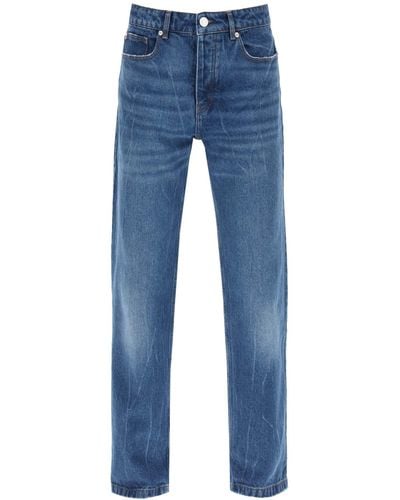 Ami Paris Loose Jeans With Straight Cut - Blue