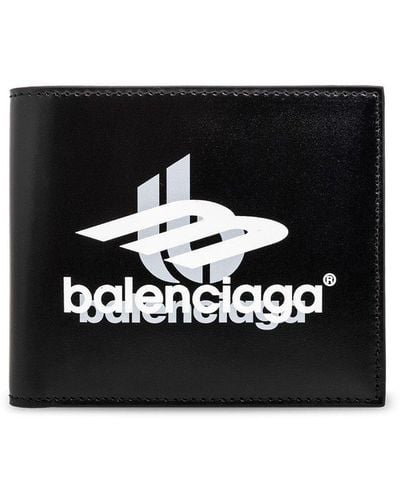 Balenciaga Wallet With Logo, - Black