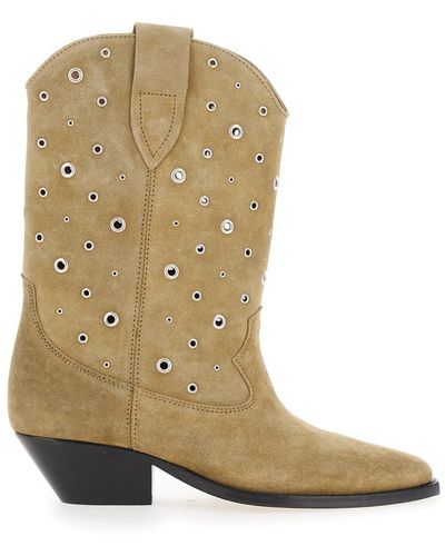 Isabel Marant 'Duerto' Western Boots With Studs - Brown