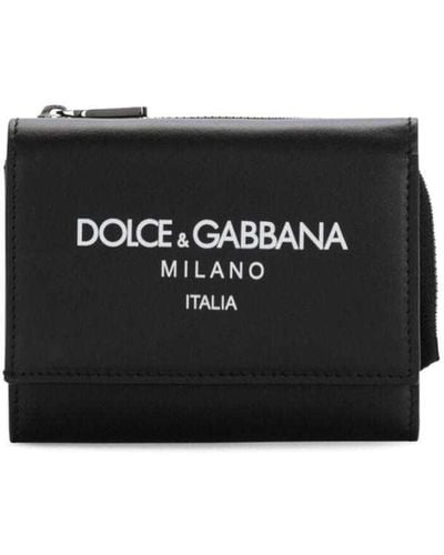 Dolce & Gabbana Wallet With Contrasting Logo Print - Black