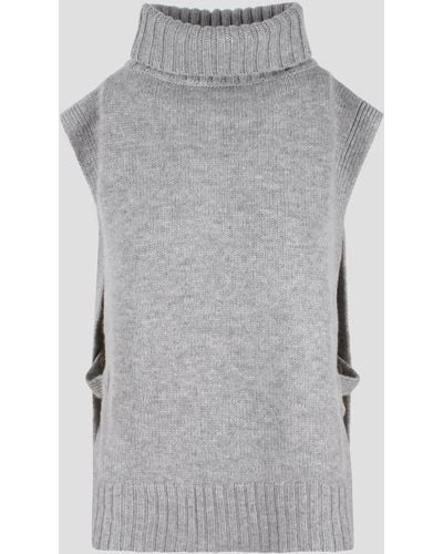Vince Poncho Turtleneck Sweater - Gray