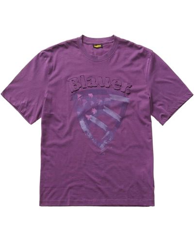 Blauer Cotton T-Shirt - Purple